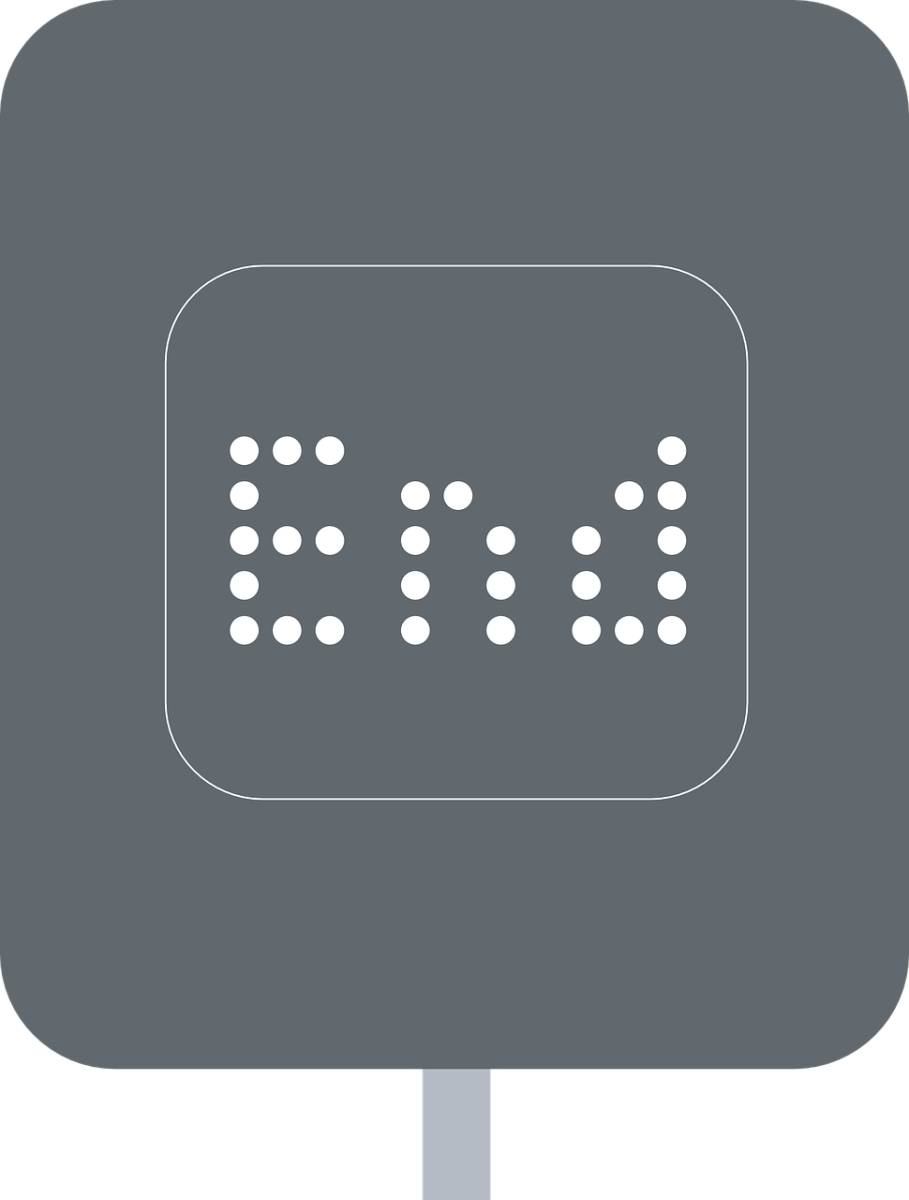 A sign saying "End" spelled out in dots